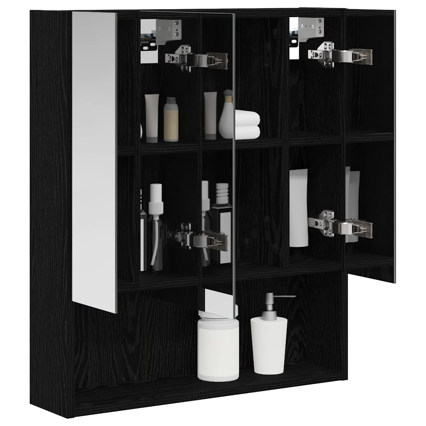 Mobiletto per specchio da bagno Rovere Nero 60 x 14.5 x 70 cm | homemem39