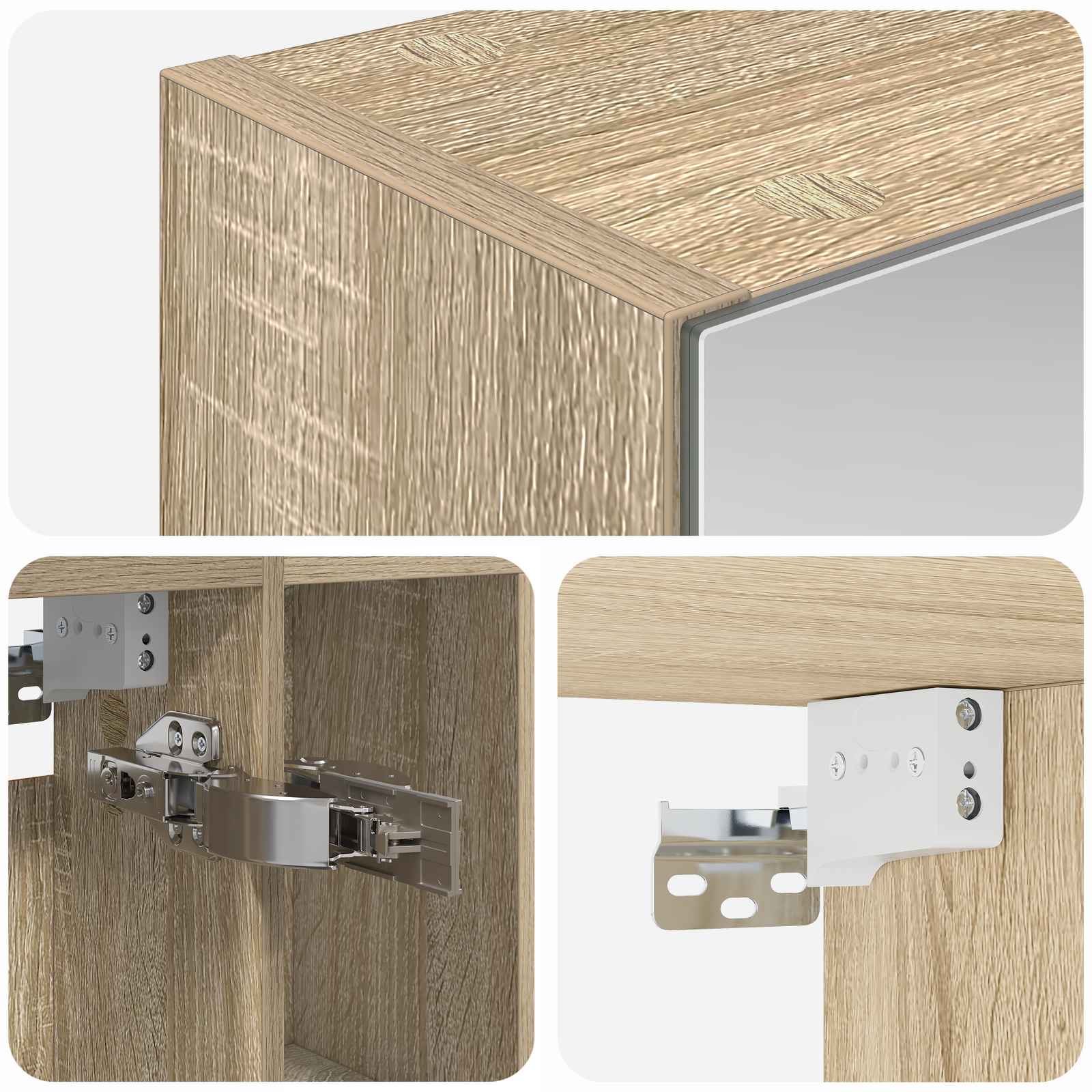 Mobiletto per specchio da bagno Rovere Sonoma 60 x 14.5 x 70 cm | homemem39