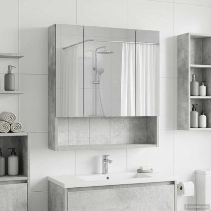Mobiletto per specchio da bagno con lo scaffale Grigio cemento