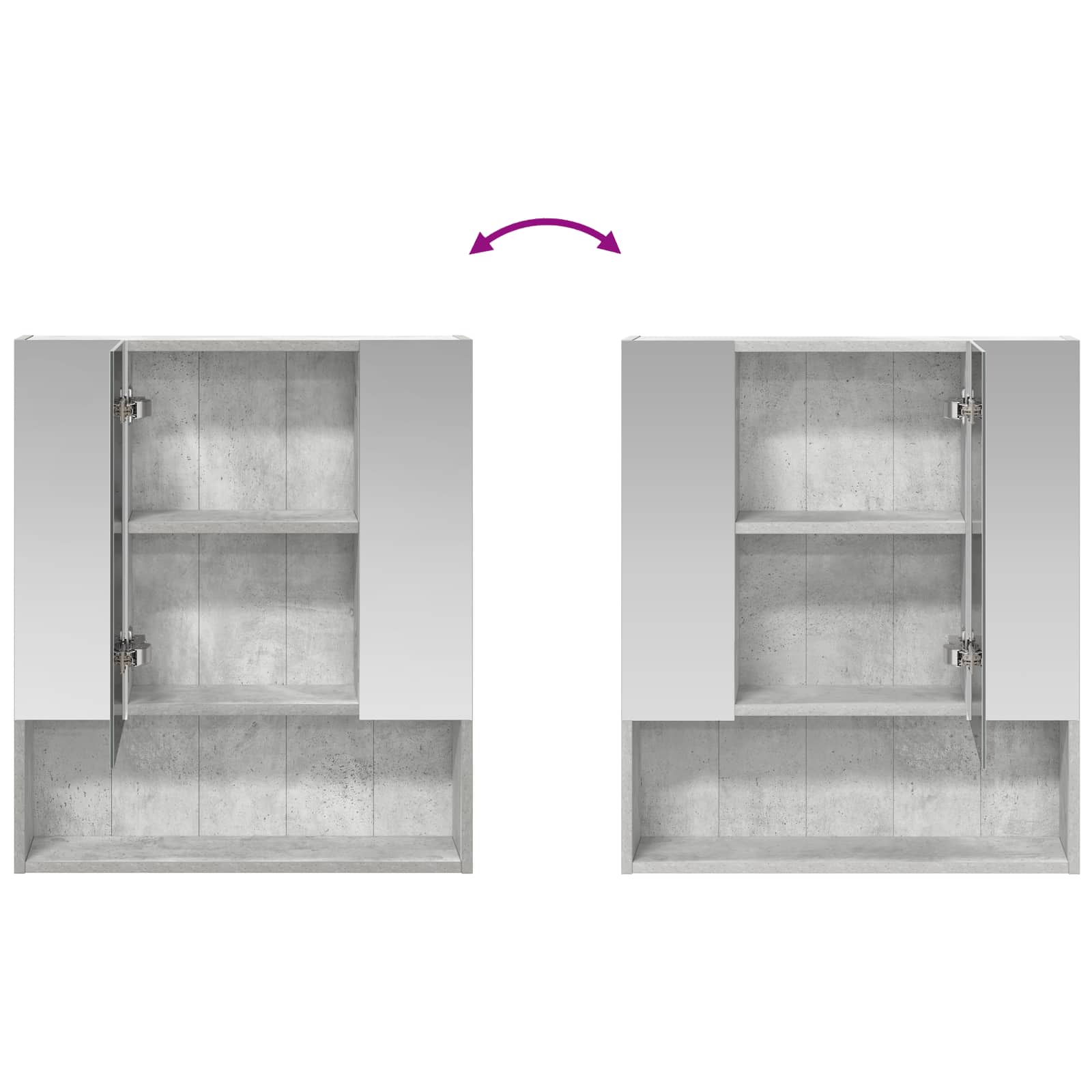 Mobiletto per specchio da bagno con lo scaffale Grigio cemento | homemem39
