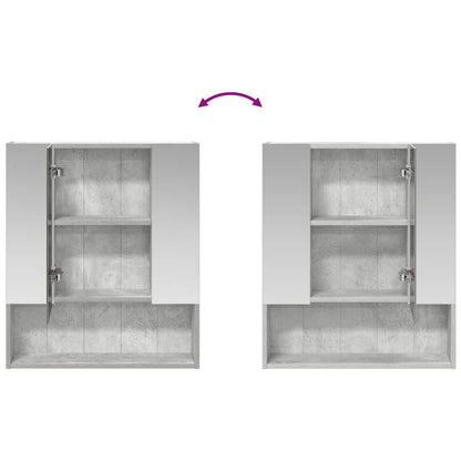 Mobiletto per specchio da bagno con lo scaffale Grigio cemento | homemem39