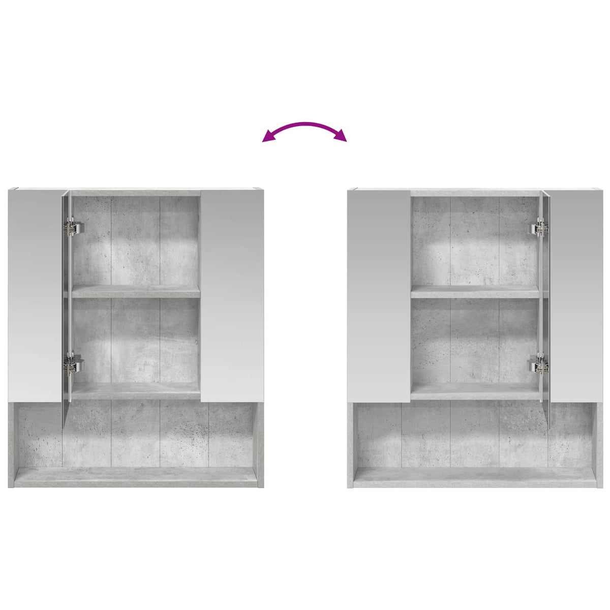 Mobiletto per specchio da bagno Grigio cemento | homemem39