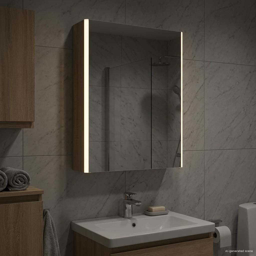 Mobiletto per specchio da bagno Rovere Sonoma