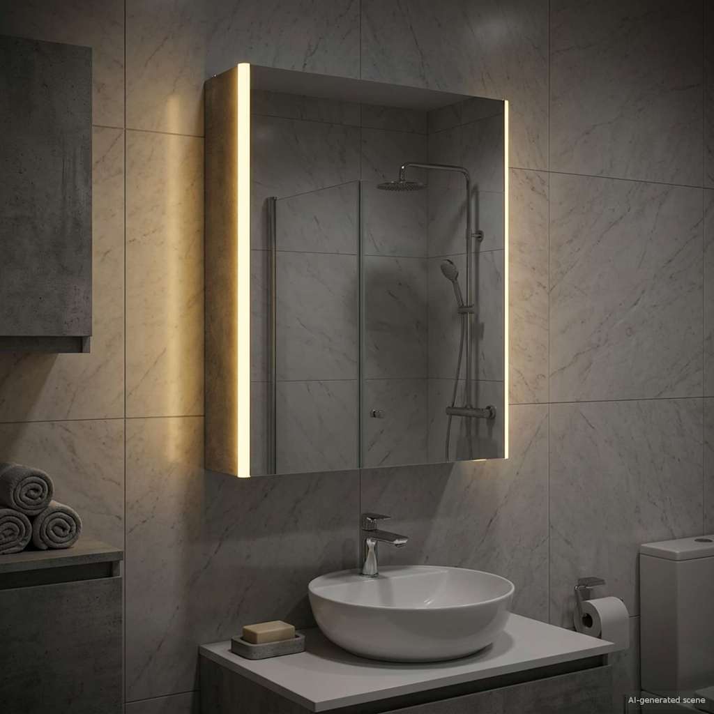 Mobiletto per specchio da bagno Grigio cemento | homemem39