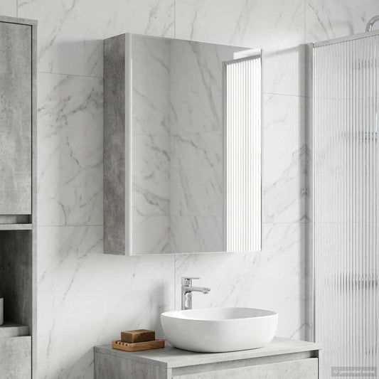 Mobiletto per specchio da bagno Grigio cemento