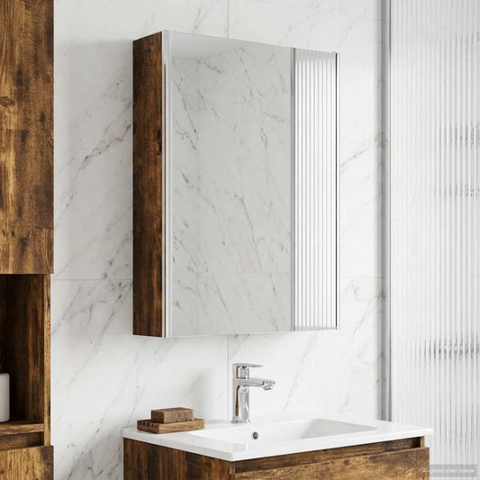 Mobiletto per specchio da bagno Rovere fumé 73.5 x 15.5 x 70 cm | homemem39
