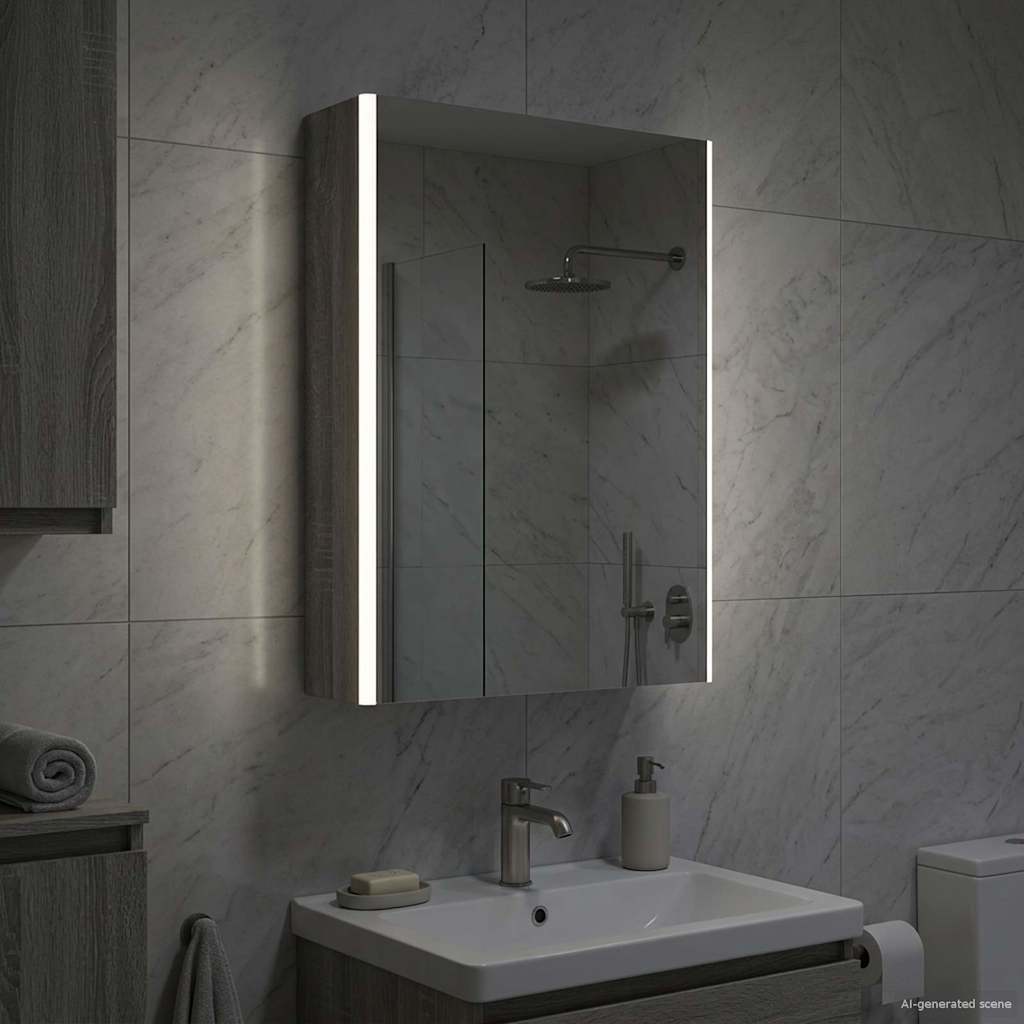 Mobiletto per specchio da bagno Grigio Sonoma | homemem39