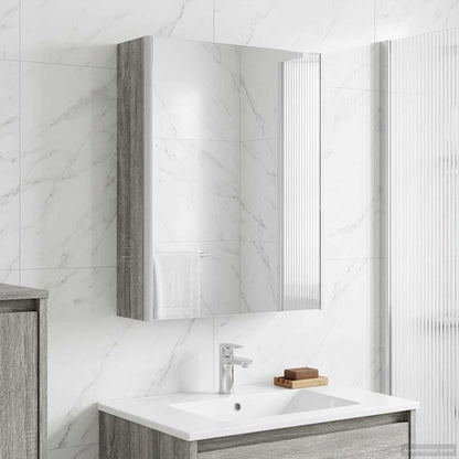 Mobiletto per specchio da bagno Grigio Sonoma