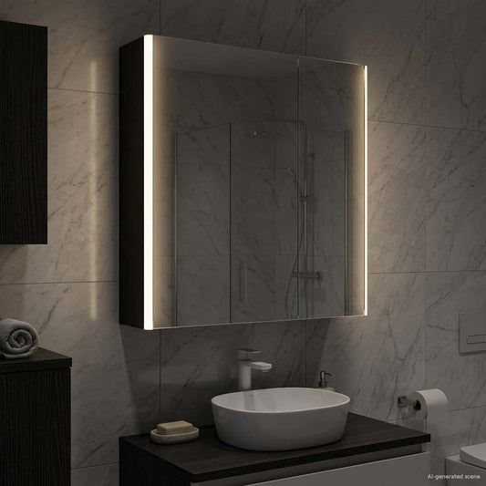 Mobiletto per specchio da bagno Rovere Nero 63,5 x 15,5 x 70 cm
