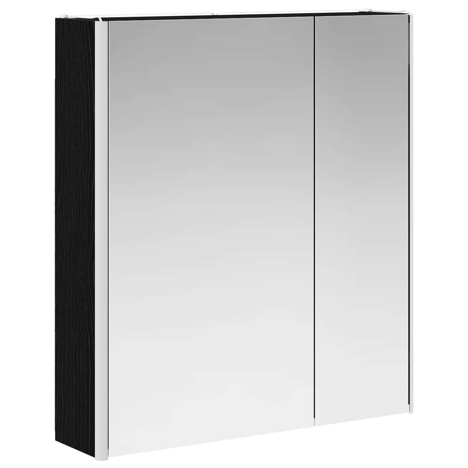 Mobiletto per specchio da bagno Rovere Nero 63,5 x 15,5 x 70 cm | homemem39