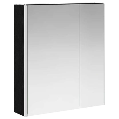 Mobiletto per specchio da bagno Rovere Nero 63,5 x 15,5 x 70 cm