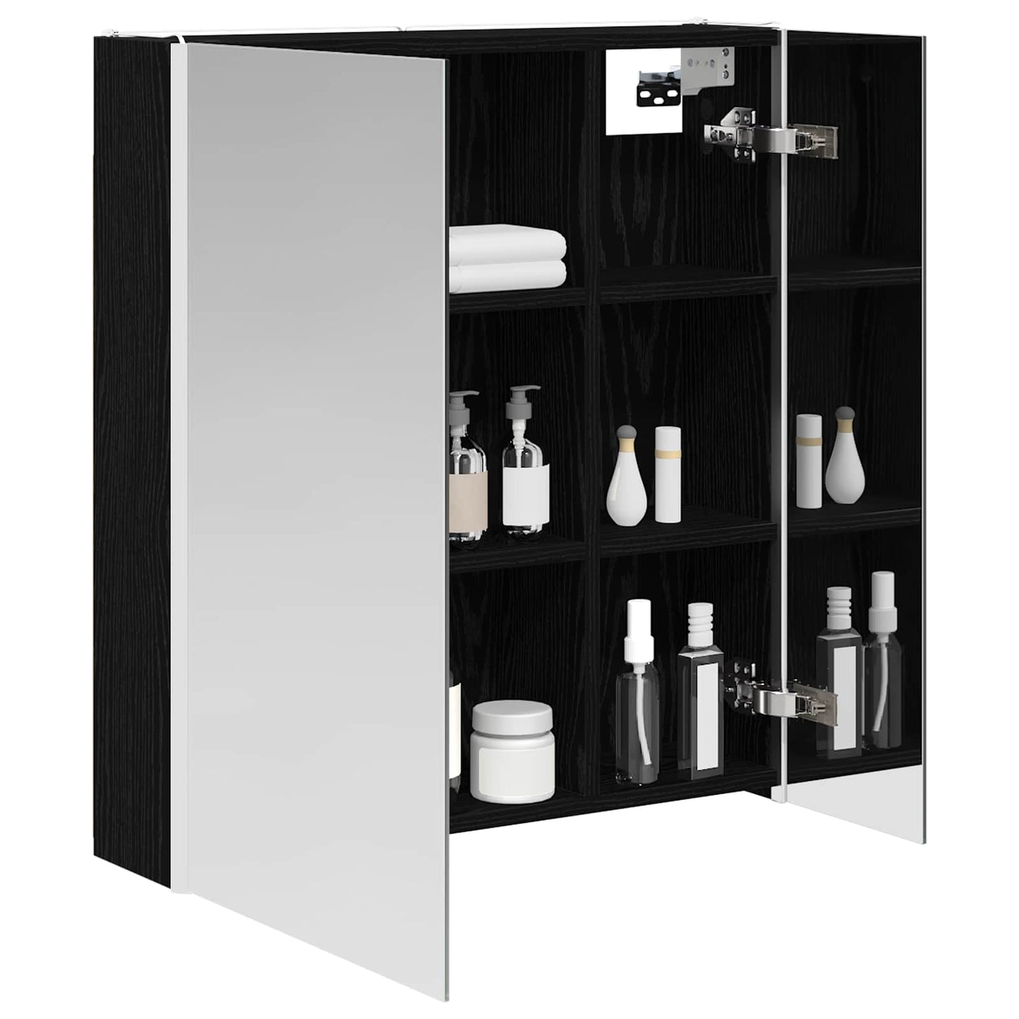 Mobiletto per specchio da bagno Rovere Nero 63,5 x 15,5 x 70 cm