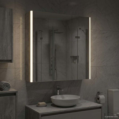 Mobiletto per specchio da bagno Grigio cemento