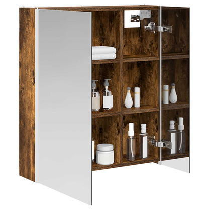 Mobiletto per specchio da bagno Rovere fumé 63,5 x 15,5 x 70 cm | homemem39