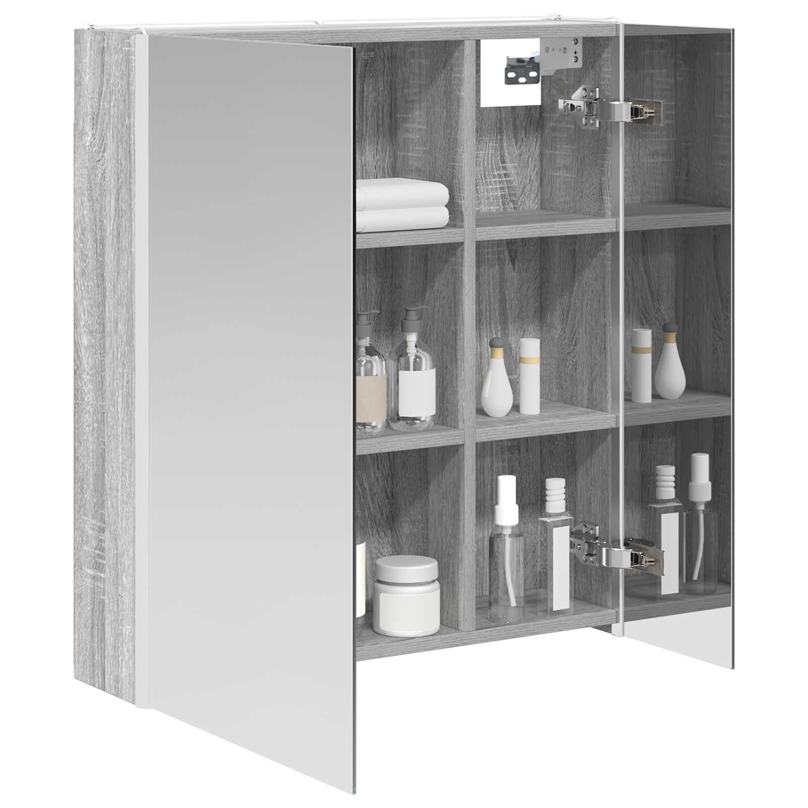 Mobiletto per specchio da bagno Grigio Sonoma | homemem39