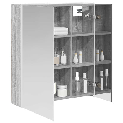 Mobiletto per specchio da bagno Grigio Sonoma | homemem39
