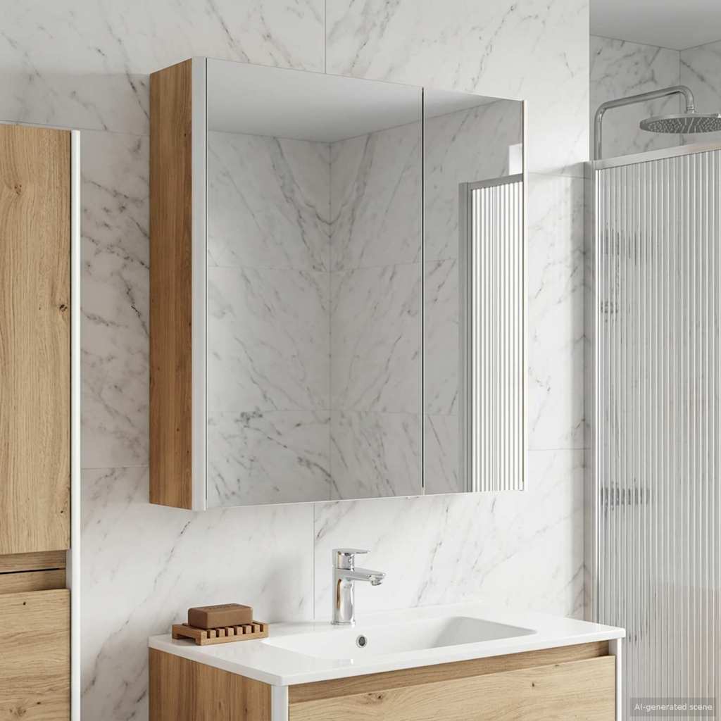 Mobiletto per specchio da bagno Rovere Artigianale | homemem39