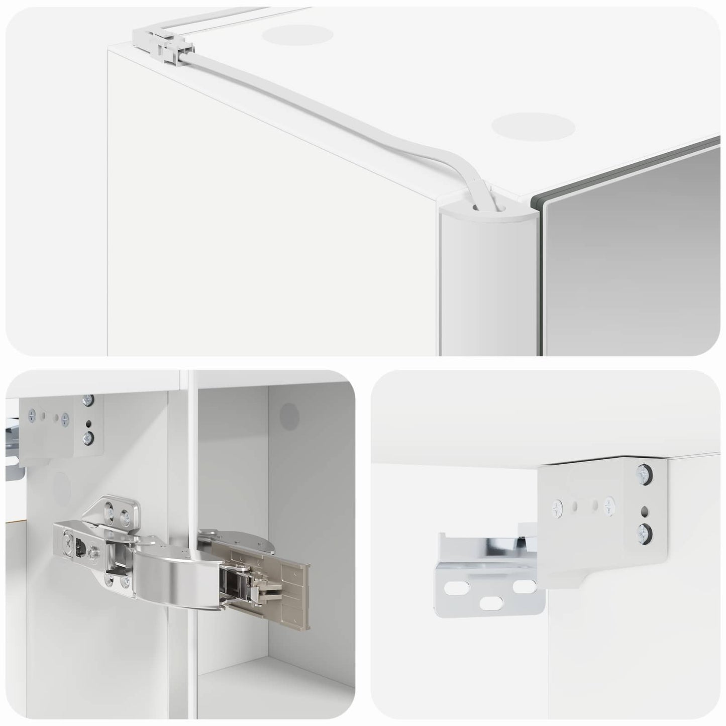Mobiletto per specchio da bagno Bianco 63,5 x 15,5 x 60,5 cm | homemem39