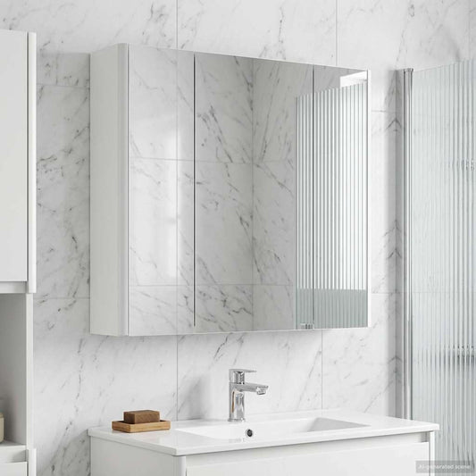 Mobiletto per specchio da bagno Bianco 63,5 x 15,5 x 60,5 cm