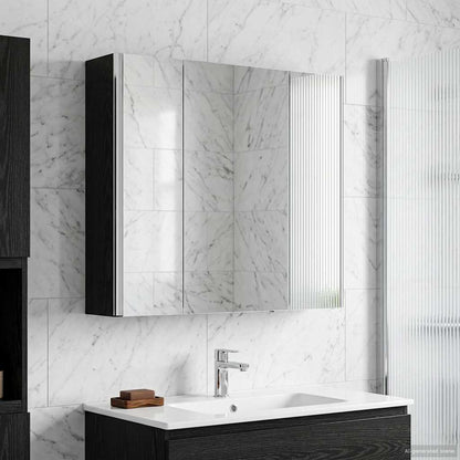 Mobiletto per specchio da bagno Rovere Nero | homemem39