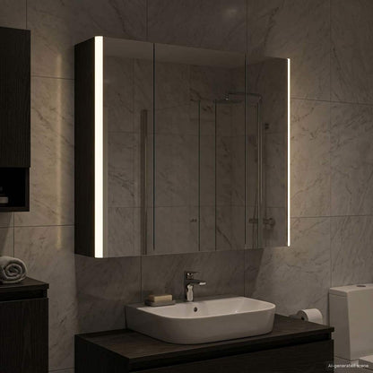 Mobiletto per specchio da bagno Rovere Nero | homemem39