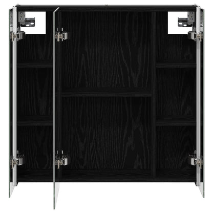 Mobiletto per specchio da bagno Rovere Nero