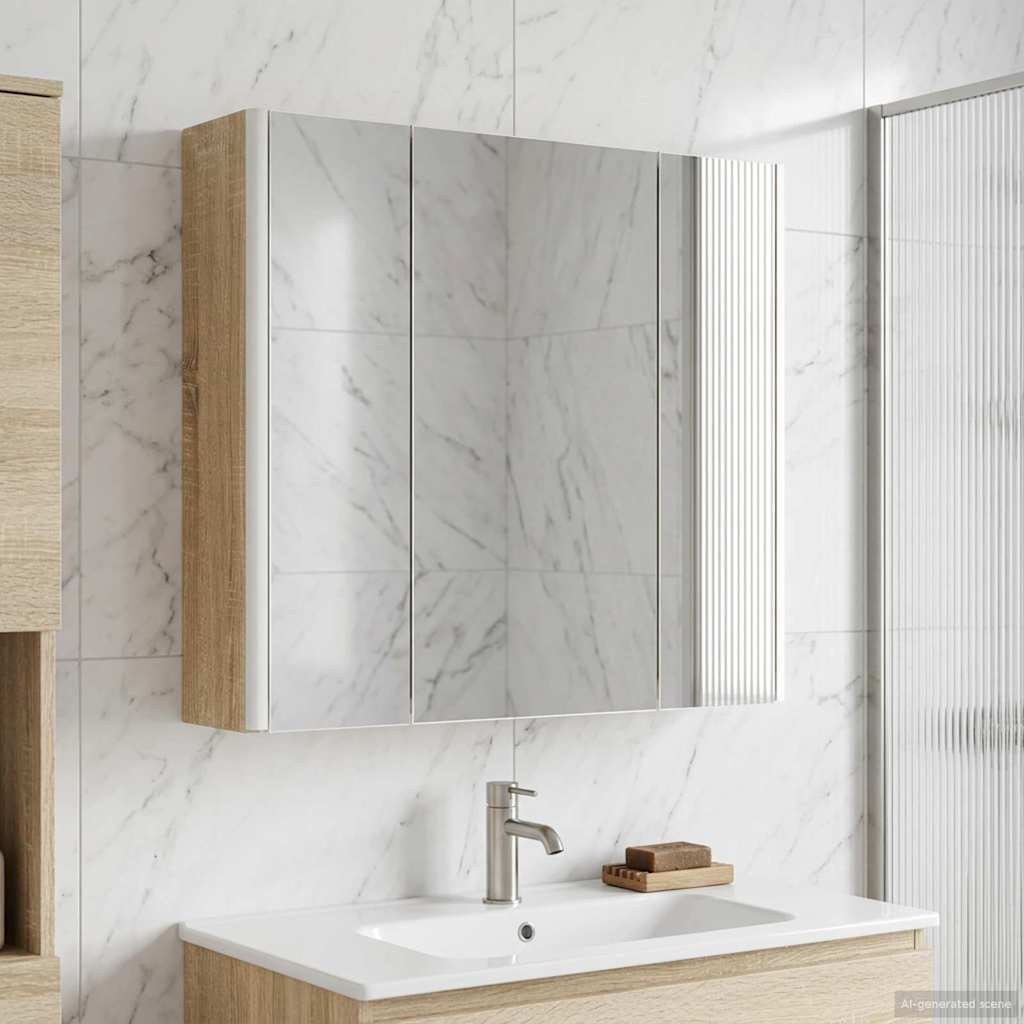 Mobiletto per specchio da bagno Rovere Sonoma | homemem39