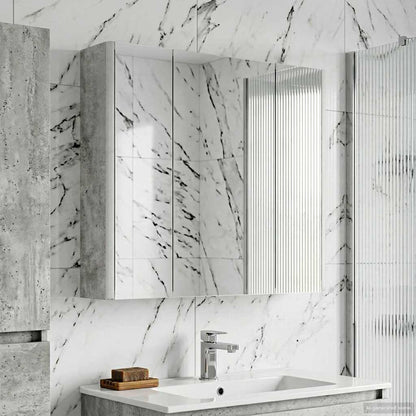 Mobiletto per specchio da bagno Grigio cemento