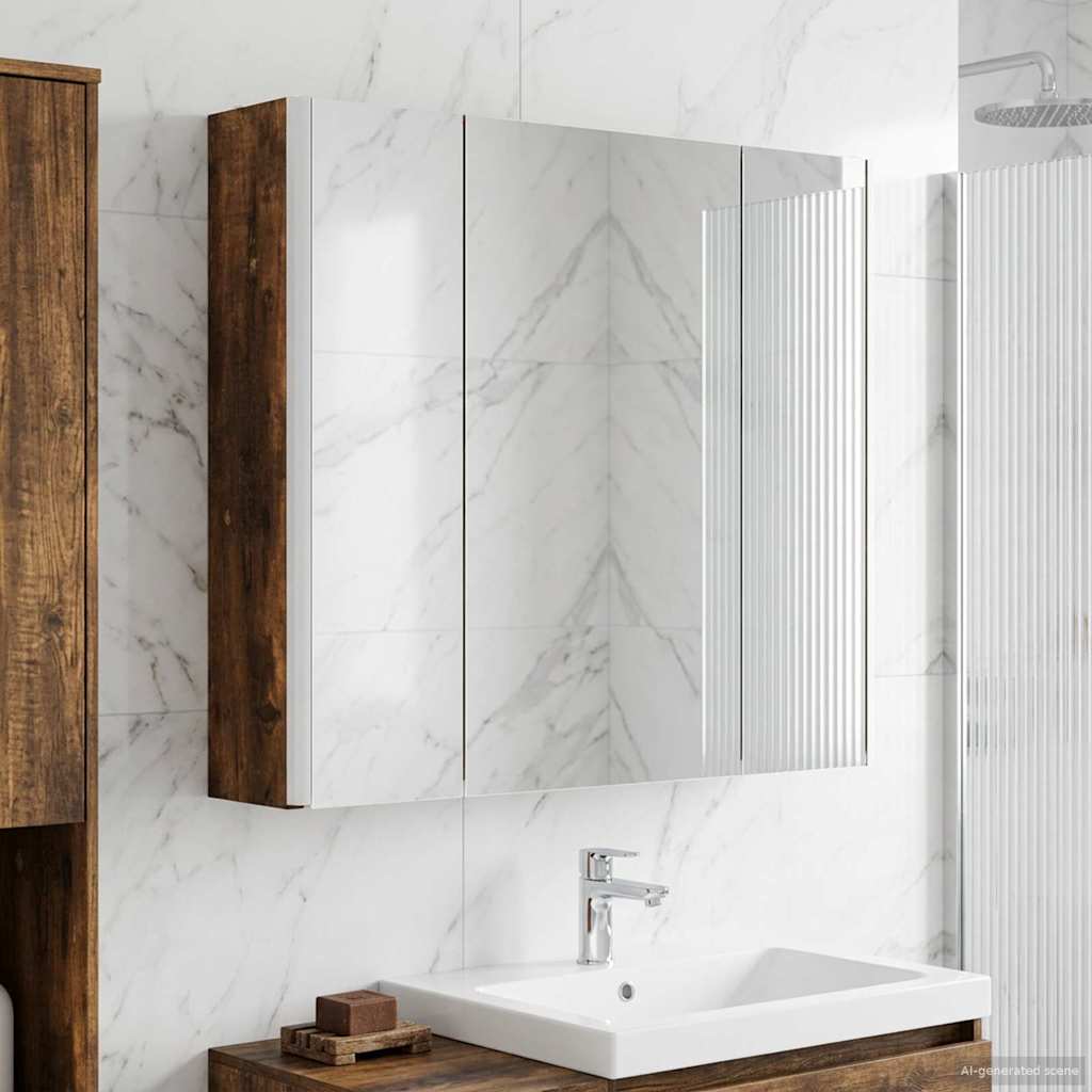 Mobiletto per specchio da bagno Rovere fumé | homemem39