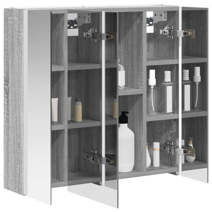 Mobiletto per specchio da bagno Grigio Sonoma