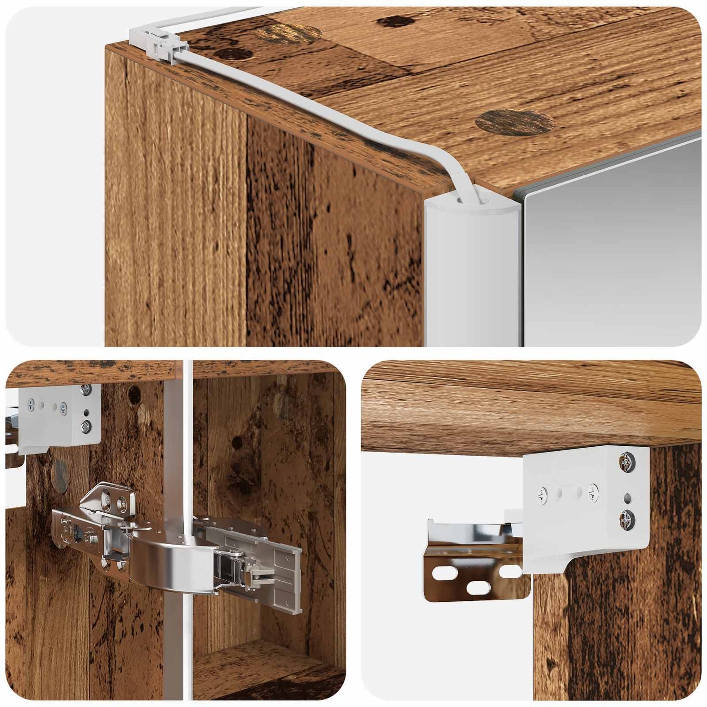 Mobiletto per specchio da bagno Legno vecchio