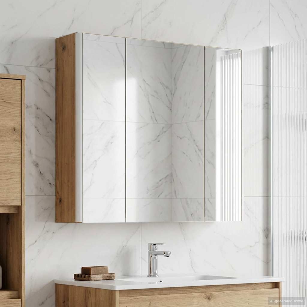 Mobiletto per specchio da bagno Rovere Artigianale