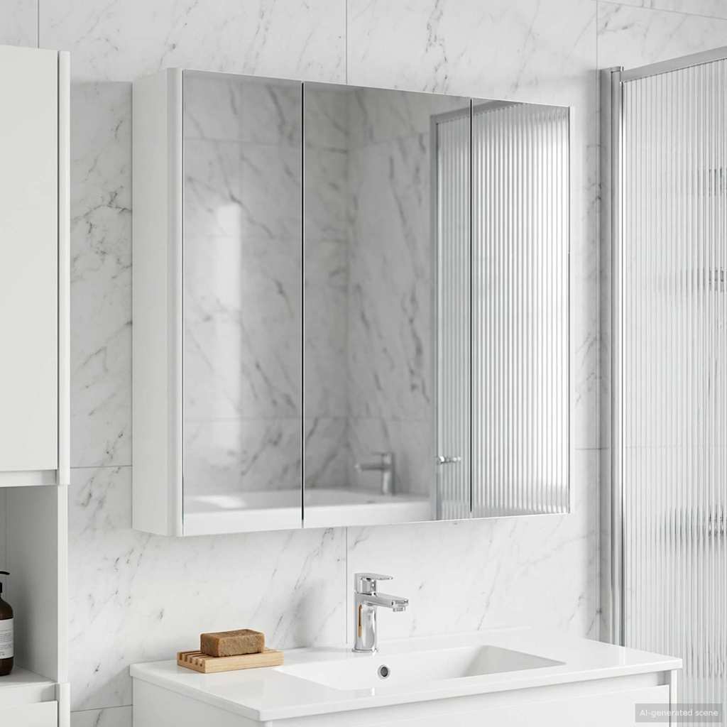 Mobiletto per specchio da bagno Bianco 73.5 x 15.5 x 70 cm | homemem39