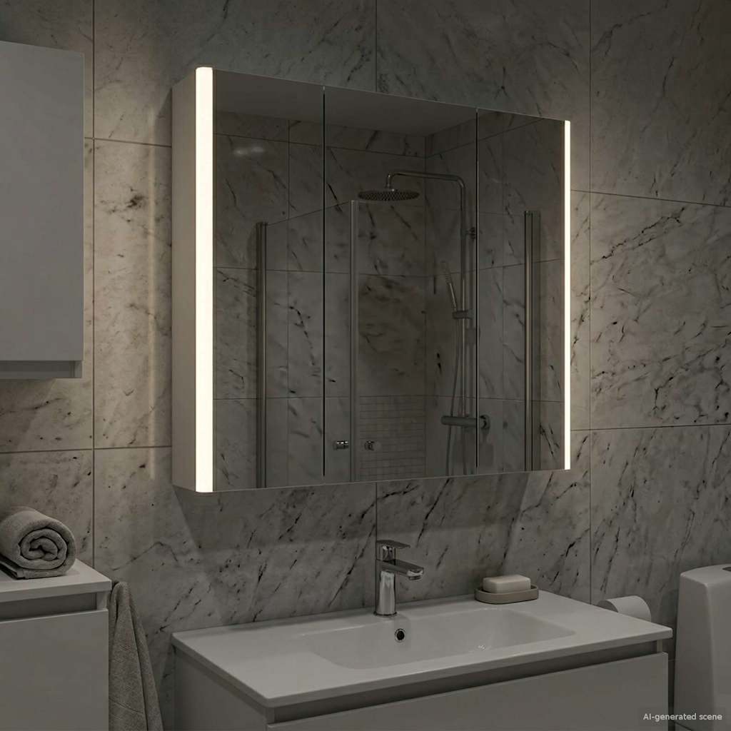 Mobiletto per specchio da bagno Bianco 73.5 x 15.5 x 70 cm | homemem39
