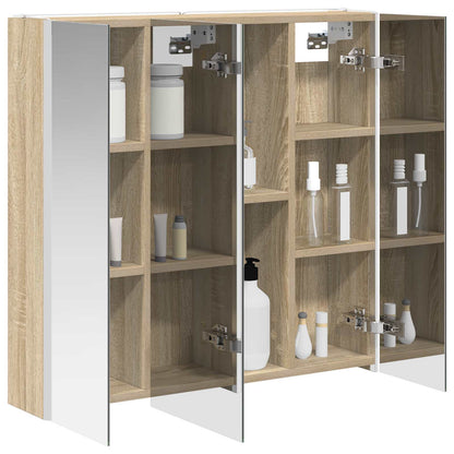 Mobiletto per specchio da bagno con lo scaffale Rovere Sonoma