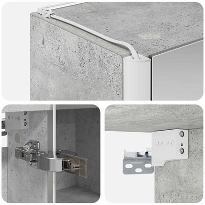 Mobiletto per specchio da bagno con lo scaffale Grigio cemento | homemem39