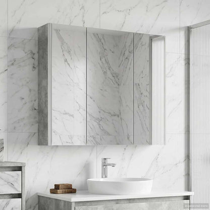 Mobiletto per specchio da bagno con lo scaffale Grigio cemento | homemem39