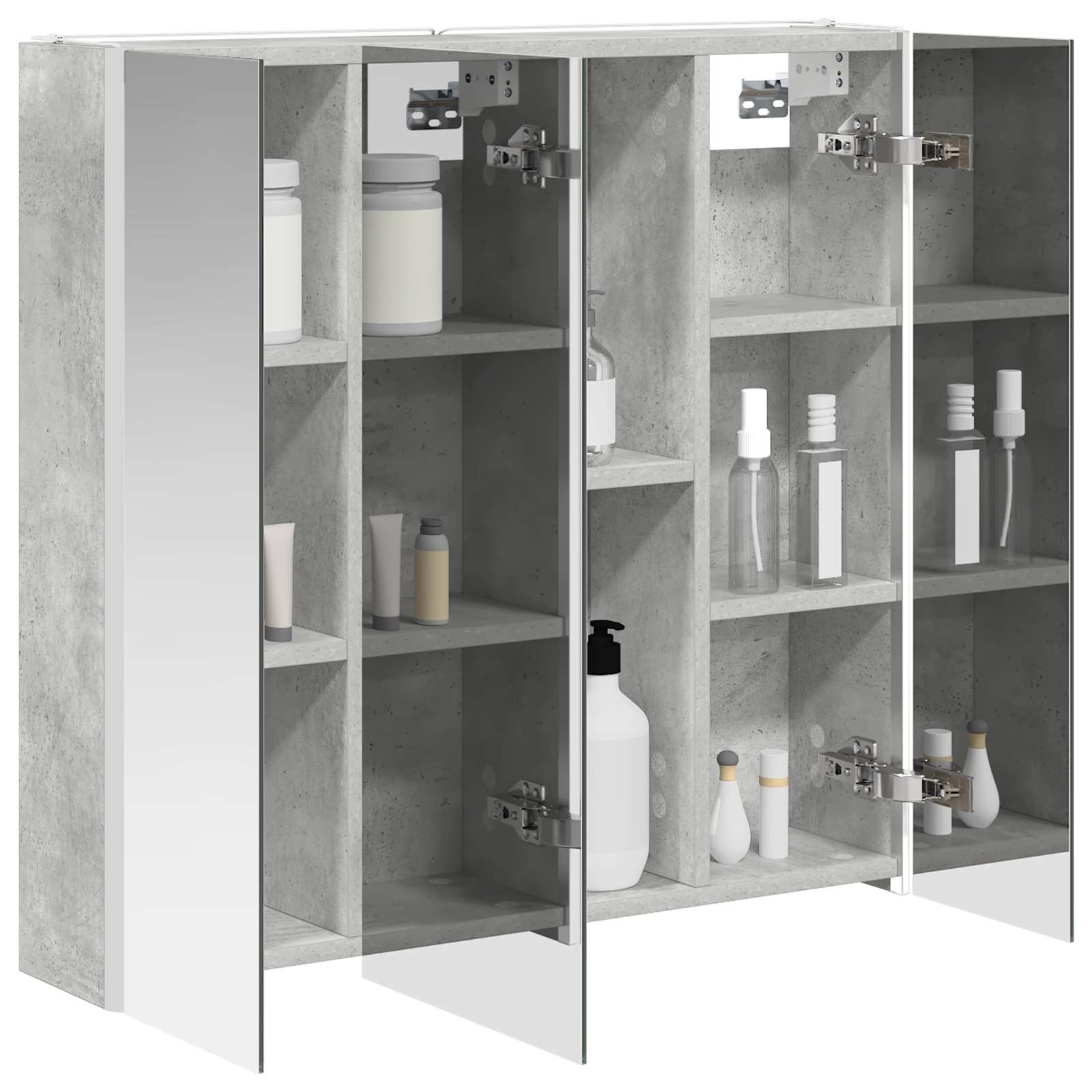 Mobiletto per specchio da bagno con lo scaffale Grigio cemento | homemem39
