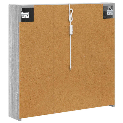 Mobiletto per specchio da bagno con lo scaffale Grigio Sonoma
