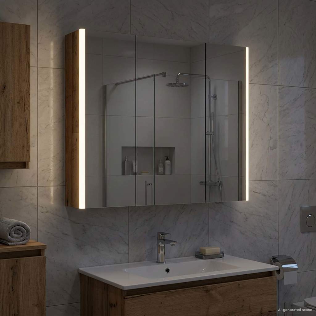Mobiletto per specchio da bagno con lo scaffale Legno vecchio | homemem39