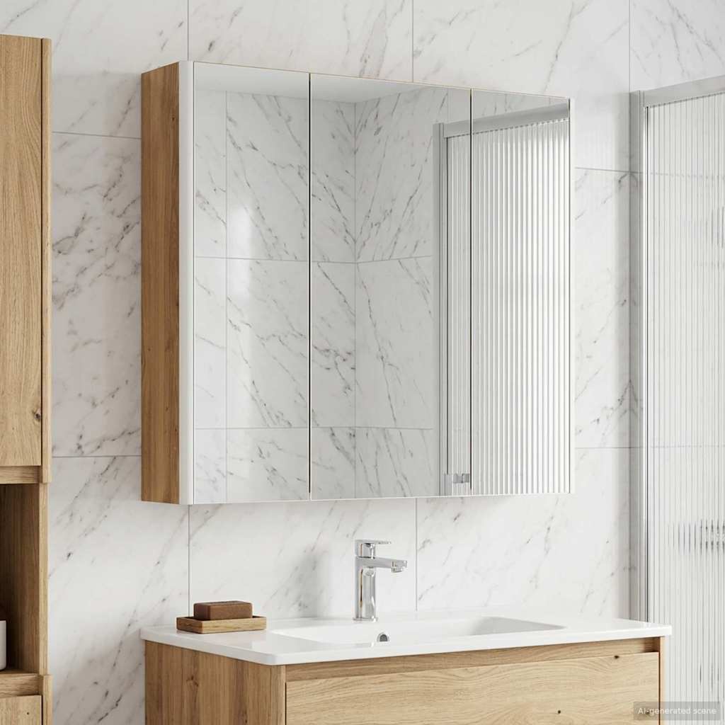 Mobiletto per specchio da bagno con porta Rovere Artigianale