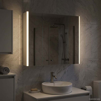 Mobiletto per specchio da bagno Bianco 83,5 x 15,5 x 70 cm | homemem39