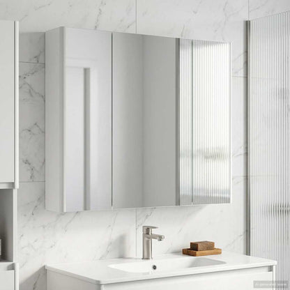 Mobiletto per specchio da bagno Bianco 83,5 x 15,5 x 70 cm
