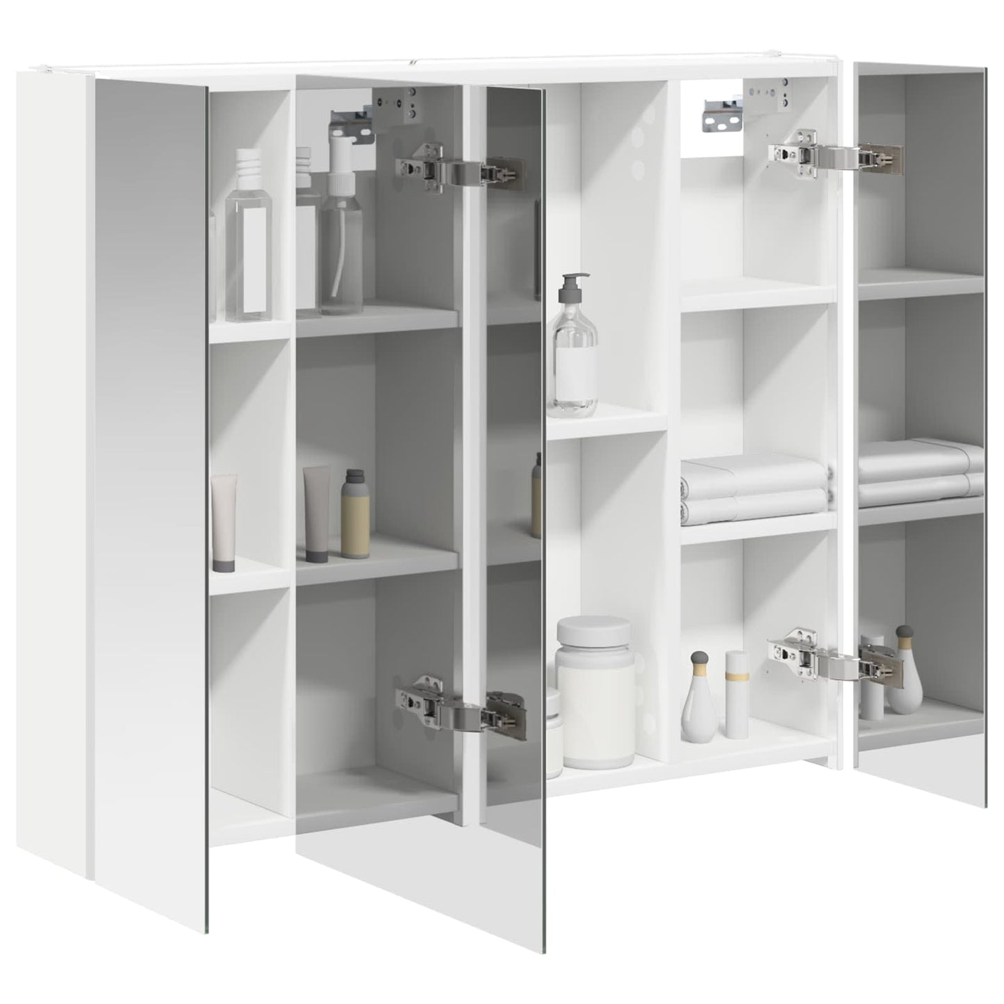 Mobiletto per specchio da bagno Bianco 83,5 x 15,5 x 70 cm