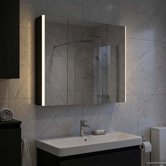 Mobiletto per specchio da bagno Rovere Nero 83,5 x 15,5 x 70 cm | homemem39