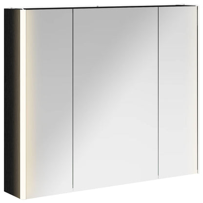 Mobiletto per specchio da bagno Rovere Nero 83,5 x 15,5 x 70 cm