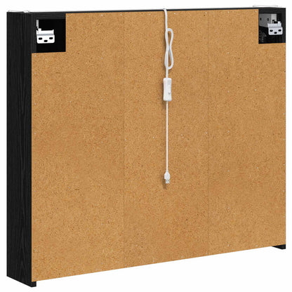 Mobiletto per specchio da bagno Rovere Nero 83,5 x 15,5 x 70 cm