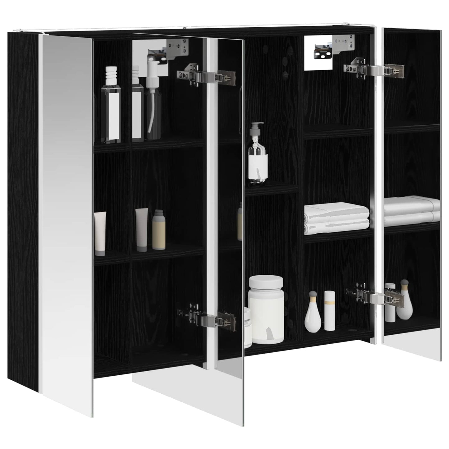 Mobiletto per specchio da bagno Rovere Nero 83,5 x 15,5 x 70 cm | homemem39