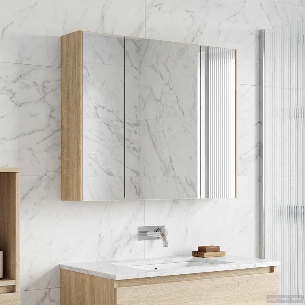 Mobiletto per specchio da bagno Rovere Sonoma | homemem39