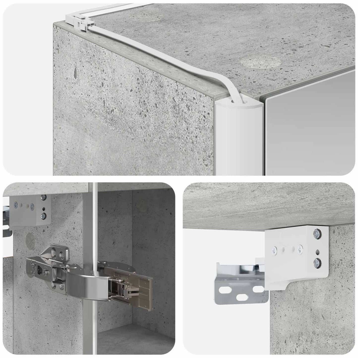 Mobiletto per specchio da bagno Grigio cemento | homemem39
